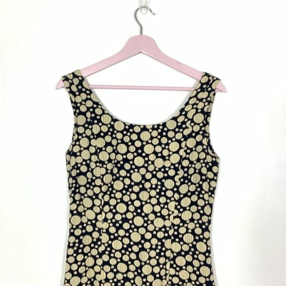 Vintage 90s‎ Navy Blue Polka Dot Sheath Dress Size 4 Sleeveless Minimalist - Picture 5 of 5